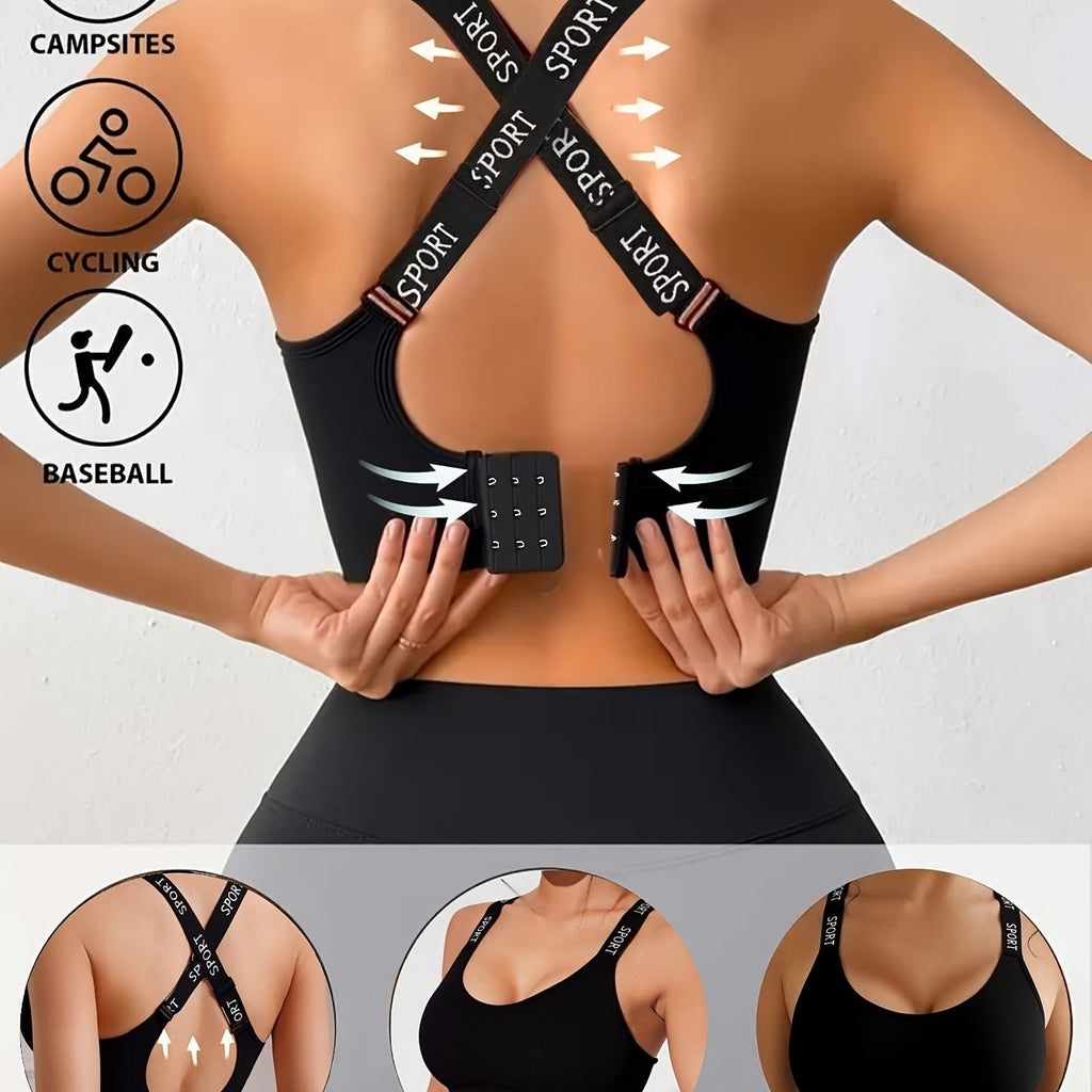 1-Pack Women'S Seamless Comfort Support Sports Bra | Cross Strape Design, Backless, Shock Absorbing, Suitable for Yoga, Fitness, Running