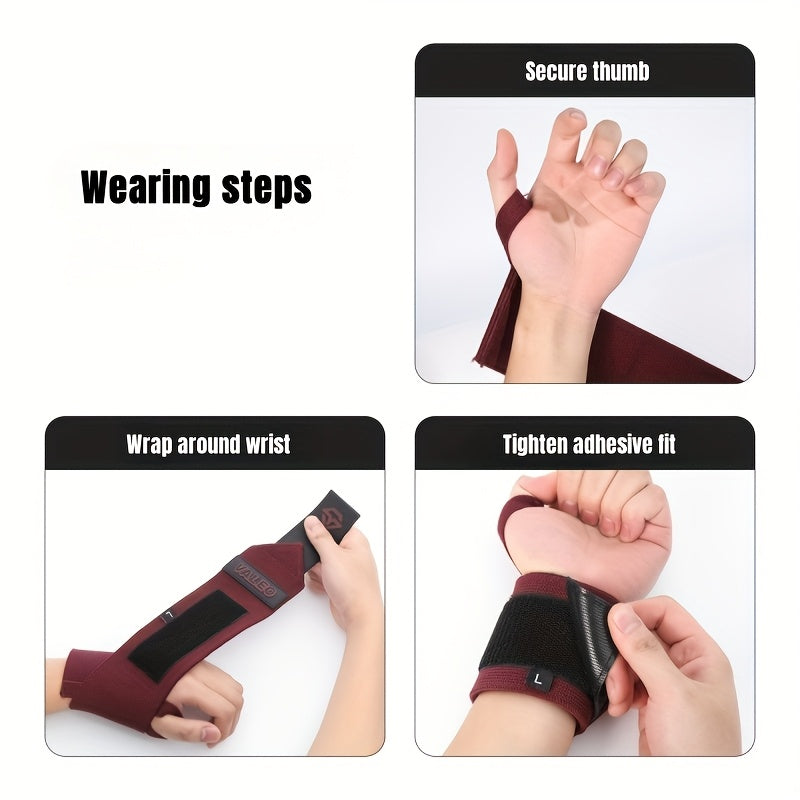 زوج واحد من أحزمة المعصم المرنة من VALEO لرفع الأثقال وتمارين الصالة الرياضية - أربطة معصم قابلة للتنفس مع حلقة للإبهام، وعلامات تبويب يسار/يمين وأبازيم قابلة للتعديل، ودعم لاتكس سميك لرفع الأثقال، والرفعات المميتة - تصميم للجنسين للرجال والنساء