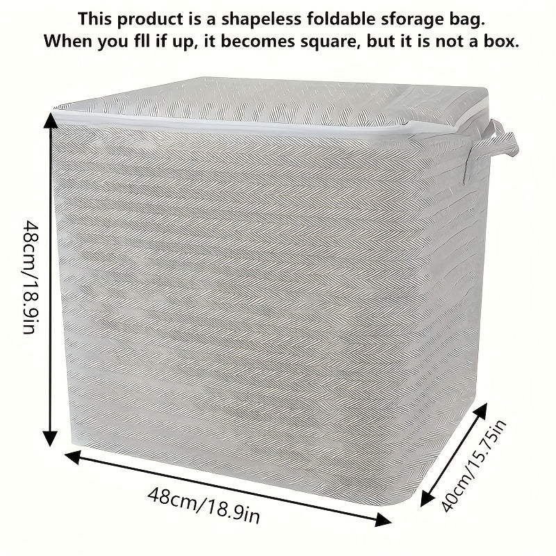 Boîte de rangement extra-large en tissu non tissé résistant avec couvercle, conçue pour organiser vêtements, literie et accessoires tout en économisant l’espace.