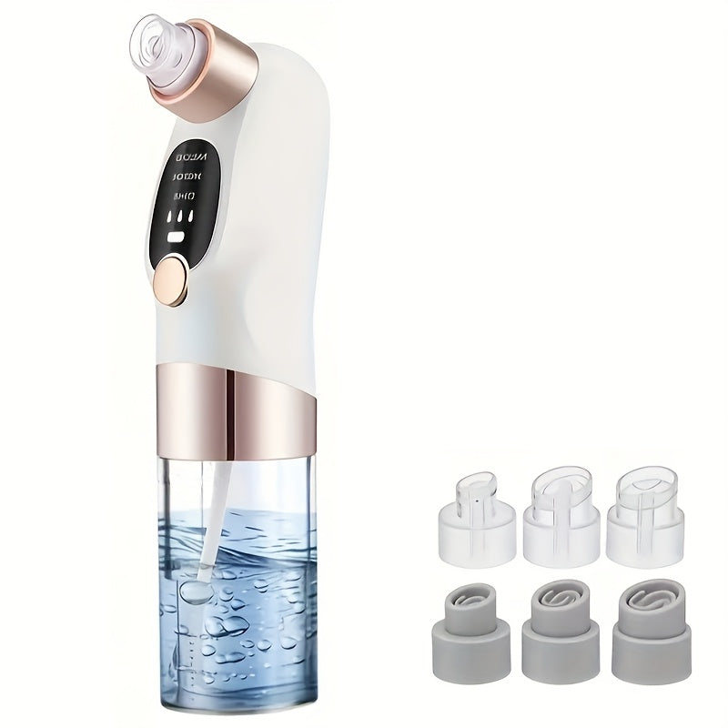 Appareil beauté USB rechargeable pour extraction points noirs, nettoie en douceur les pores, livré avec 5 embouts, unisexe et portable.