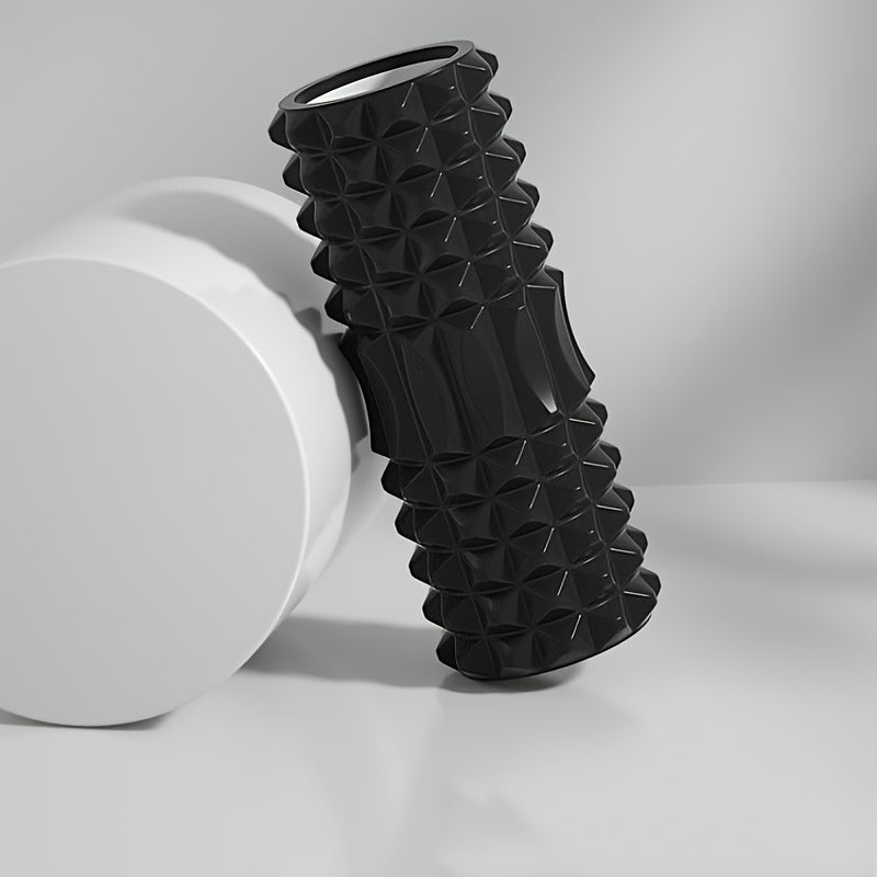 1pc EVA Foam Massage Roller for Yoga & Pilates, Medium Firmness, Manual Operation, Fitness Back Exercise Tool, Mobility Improvement, Gym Training Accessory - Black, Blue, Purple