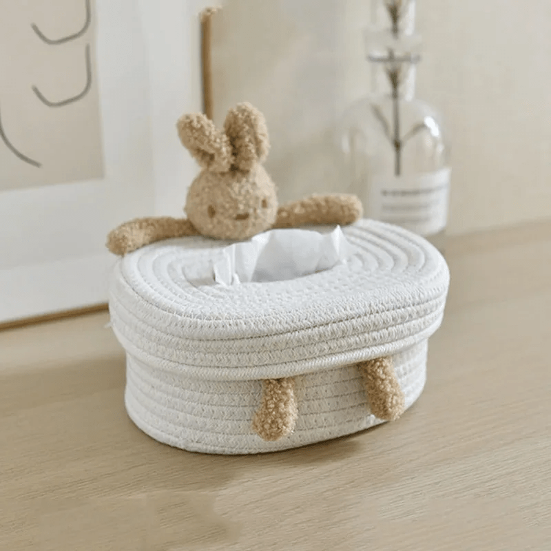 Boîte à mouchoirs style nordique, design créatif, idéale pour rangement sur table de salon.