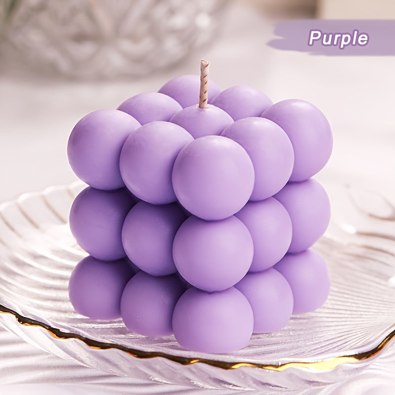 Bougie en forme de cube Décorative pour Noël, Saint-Valentin, diplômes ou anniversaires, parfaite comme cadeau pour amis, enseignants ou décoration maison.