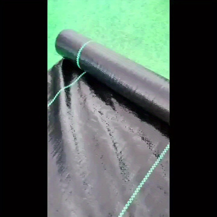 1 Roll Heavy Duty Black PP Non-Woven Landscape Fabric Weed Barrier with Green Stitched Edges - Durable Garden, Vegetable Patch &amp; Flower Bed Weed Control, Light-Blocking &amp; Water Permeable Fabric for Healthy Plant Growth, Veget