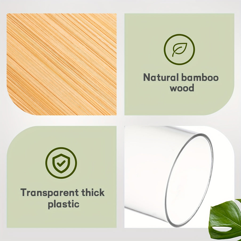 Lot de 4 ou 6 pots transparents de 10 oz avec couvercles, idéal pour cotons, maquillage et accessoires de salle de bain.