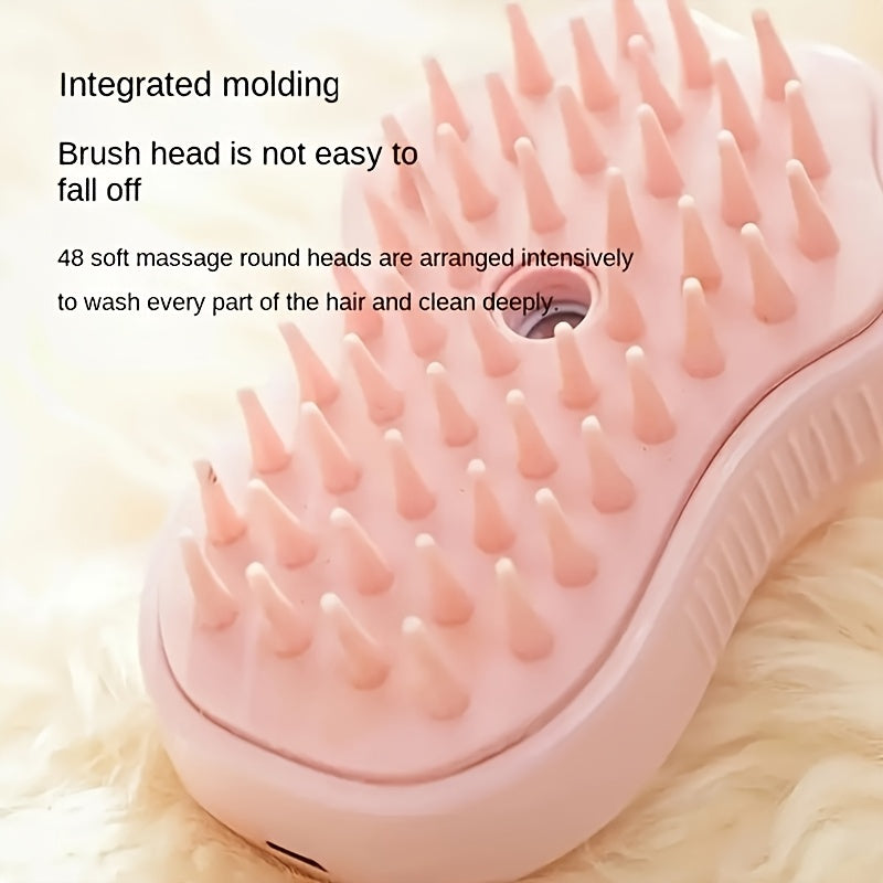 Brosse électrique 4-en-1 pour animaux. Outil de toilettage, élimine poils morts, démêle et hydrate, adapté aux poils courts et longs.