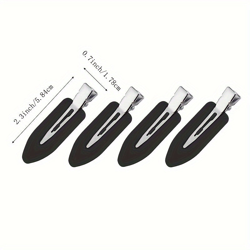 Set de barrettes ovales élégantes en plastique, sans plis ni marques, parfaites pour franges, ondulations et maquillage, coloris unis.