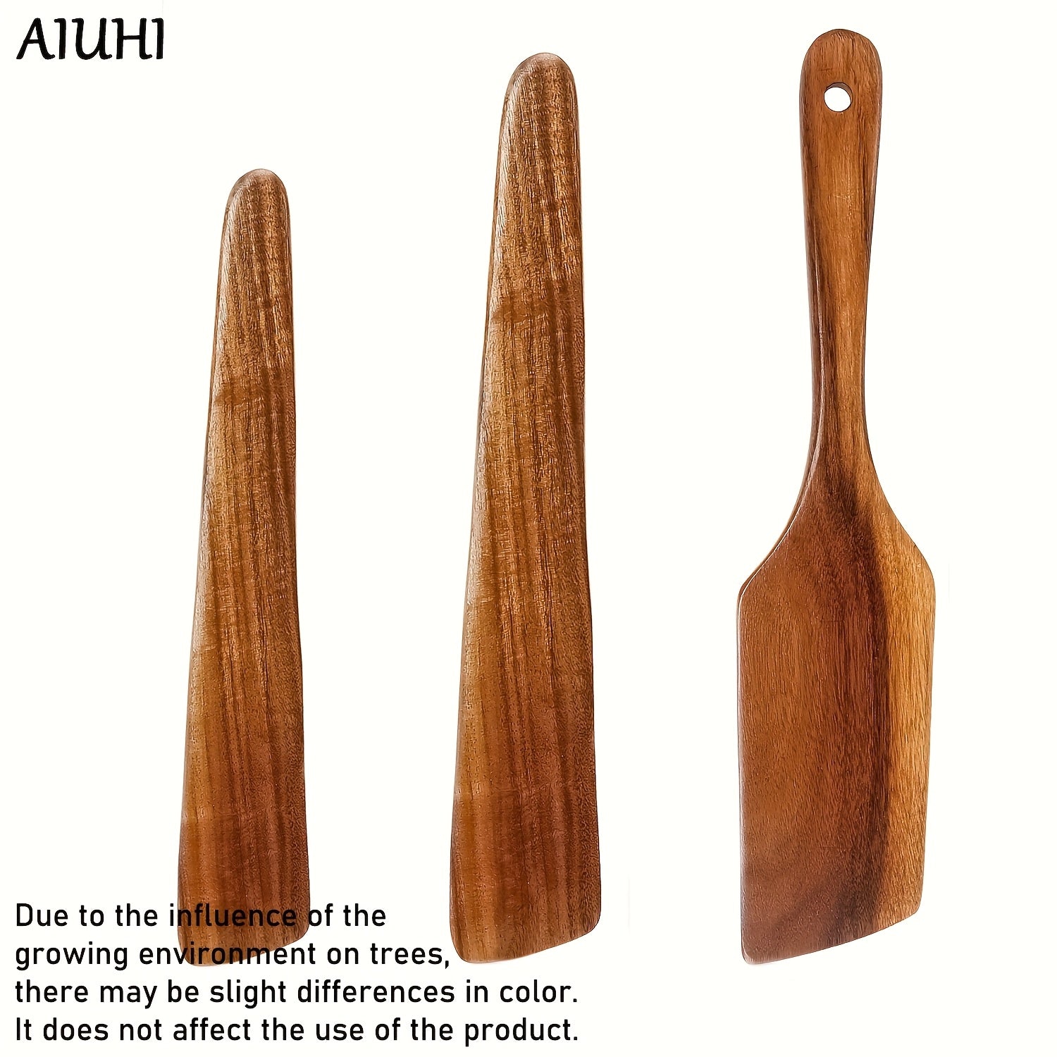AIUHI 3pcs/5pcs Wooden Kitchen Utensils Wooden Spoons, Kitchen Tool for Cooking and Serving Non-stick Kitchen Spoon
