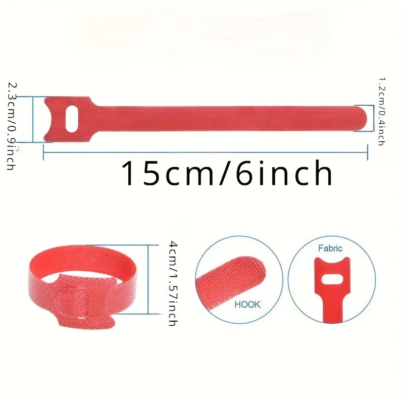 Lot de 20/50 sangles en nylon réutilisables, auto-adhésives, souples et durables, parfaites pour organiser câbles, bureau ou usage quotidien.