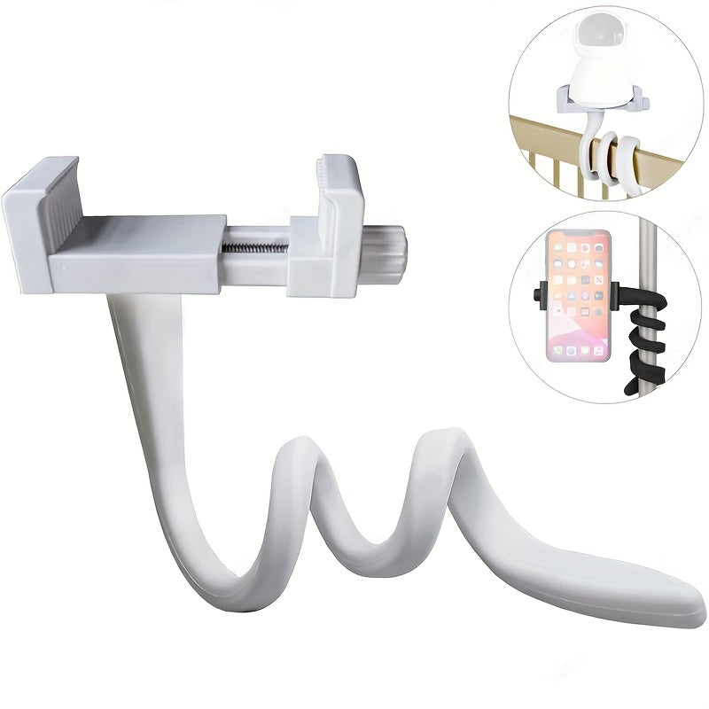 Support de caméra flexible réglable, compatible babyphones et caméras d’intérieur, installation sans perçage, design simple en ABS.