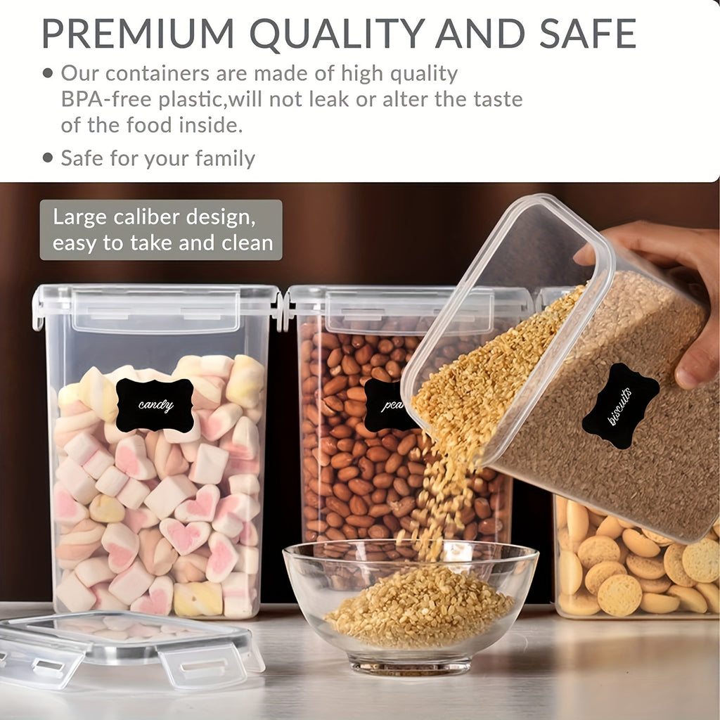 2/6pcs Cereal Storage Container Set 1.6L / 54oz, for Cereal,Flour,Sugar,Baking Supplies, Plastic Airtight Food Storage Containers,with Labels