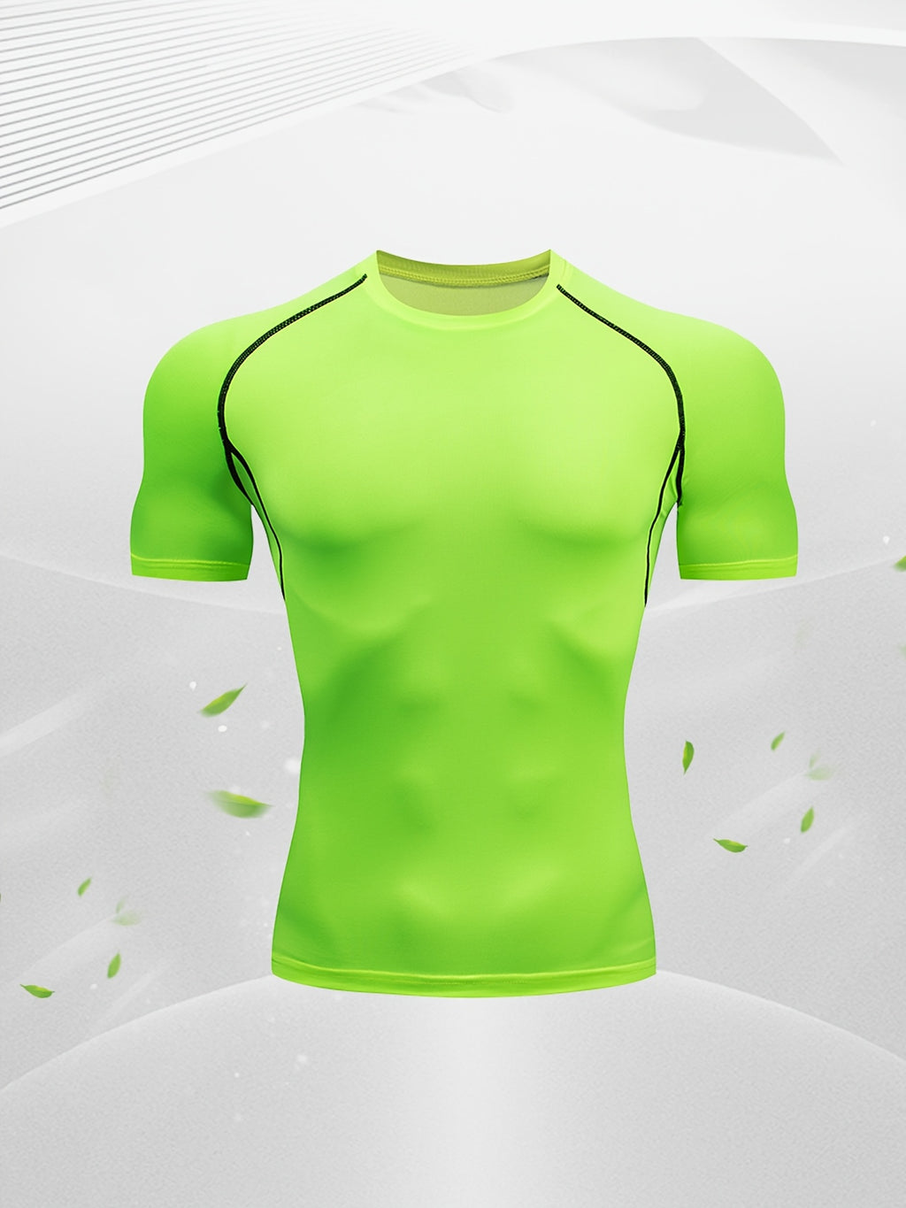 T-shirt de compression homme haute élasticité, respirant et séchage rapide, manches courtes, idéal pour le gym et activités extérieures.