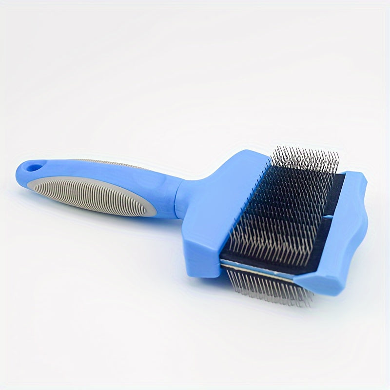 Brosse double-face pour chiens, démêlant et toilettant. Peigne en acier inoxydable, parfait pour le toilettage des chiens.