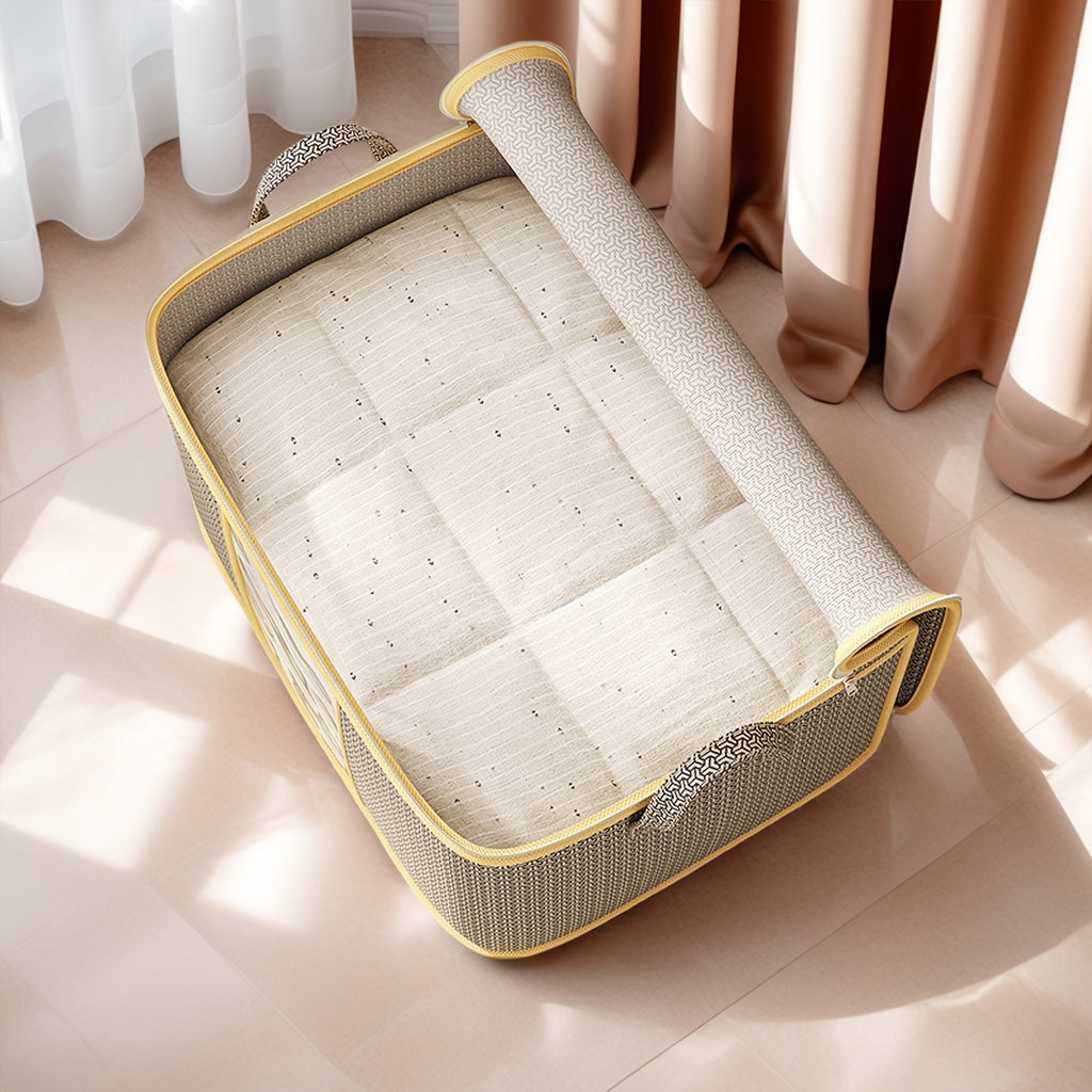 2pcs Heavy-Duty Storage Moving Bags | Quilt and Blanket Storage with Handles Set, Clear Window, Fabric Material, Contemporary Style, Multipurpose Use - TUZA, Under-Bed Storage