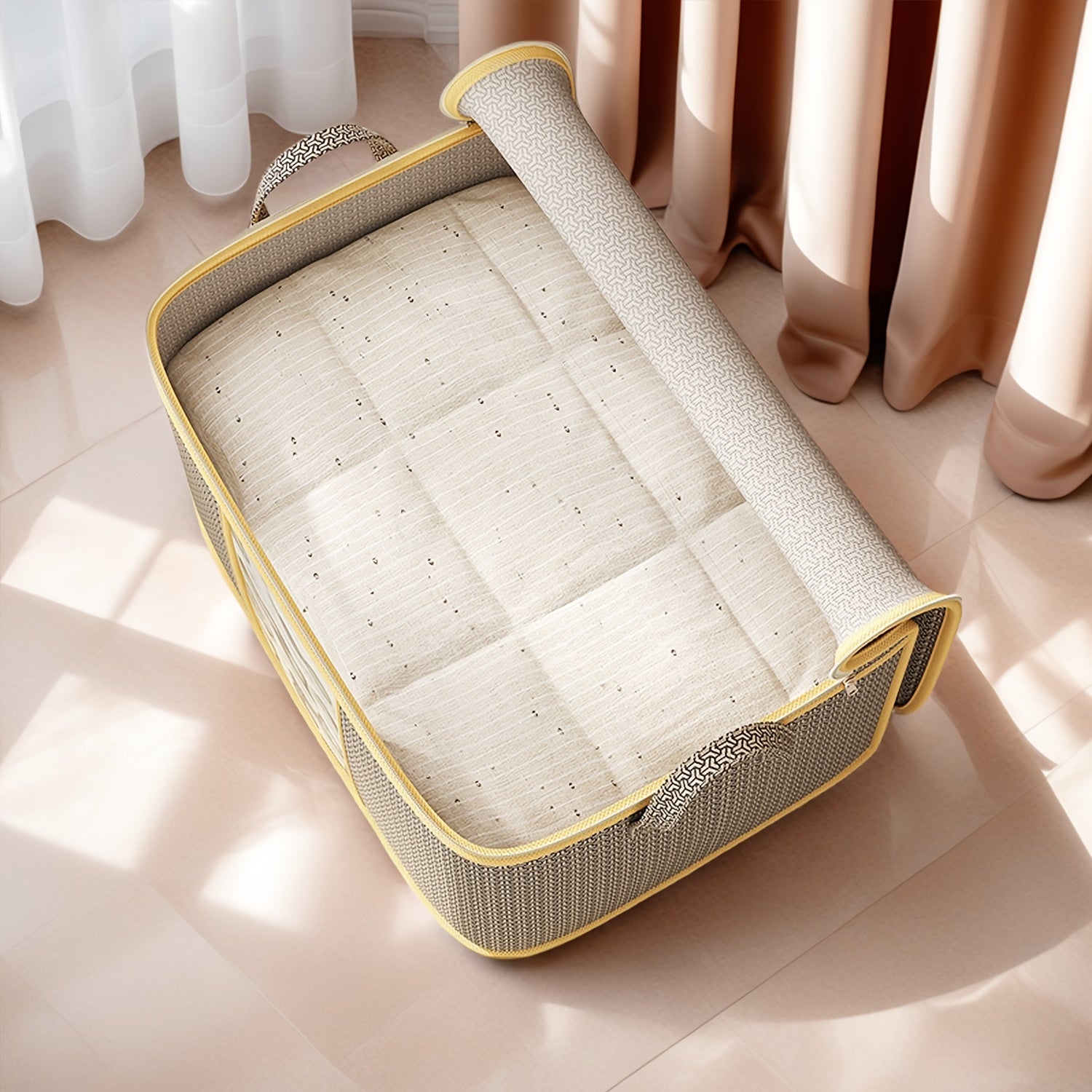 2pcs Heavy-Duty Storage Moving Bags | Quilt and Blanket Storage with Handles Set, Clear Window, Fabric Material, Contemporary Style, Multipurpose Use - TUZA, Under-Bed Storage