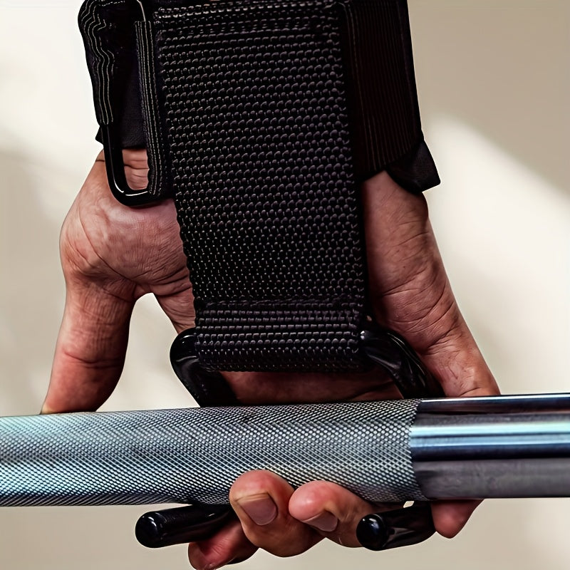 Lot de 2 crochets de levage avec bandes de soutien pour poignets, réglables, idéals pour deadlifts, tractions et haltères, assistance pour tous niveaux.