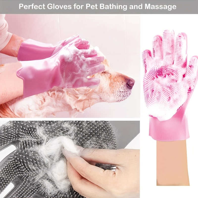 Gant de toilettage pour animaux. Élimine efficacement les poils de chiens et chats avec brosse slicker flottante.