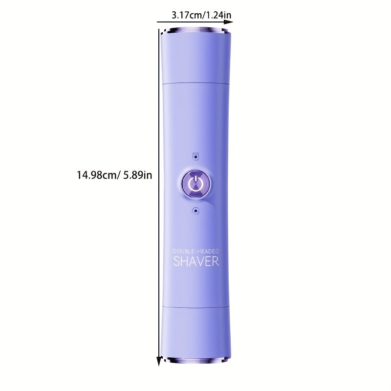 Rasoir électrique sans fil 2 en 1, rechargeable, double tête, pour corps et visage, bikini, aisselles, jambes et bras, humide ou sec.
