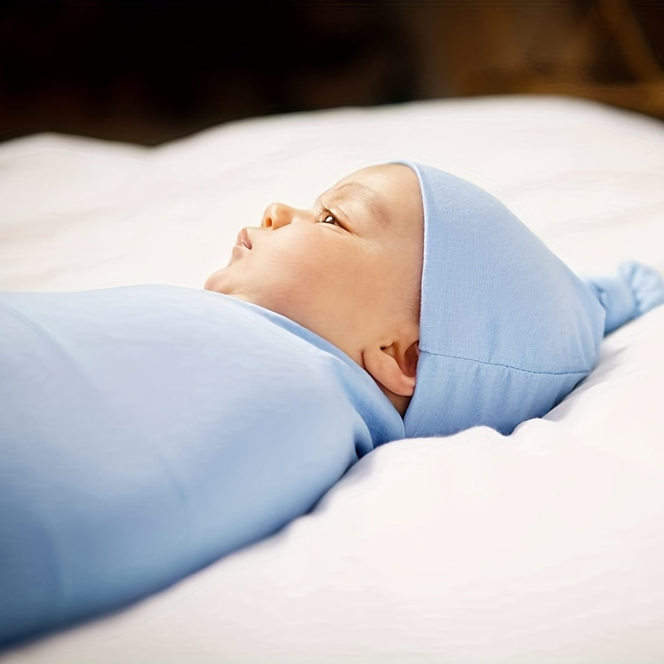 Ensemble couverture emmaillotage et bonnet pour nouveau-né, unisexe, idéal pour Halloween, Noël et premières sorties.