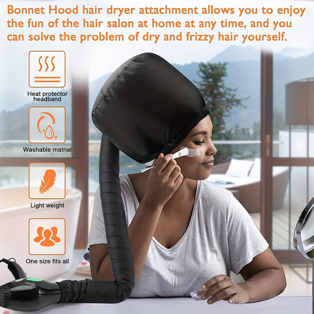 Soft Bonnet Hood Hair Dryer Attachment with Headband - Heat-Resistant Hair Drying Cap, Deep Conditioning &amp; Styling for Relaxed Textured Hair, No Electricity Needed, Christmas Decorations