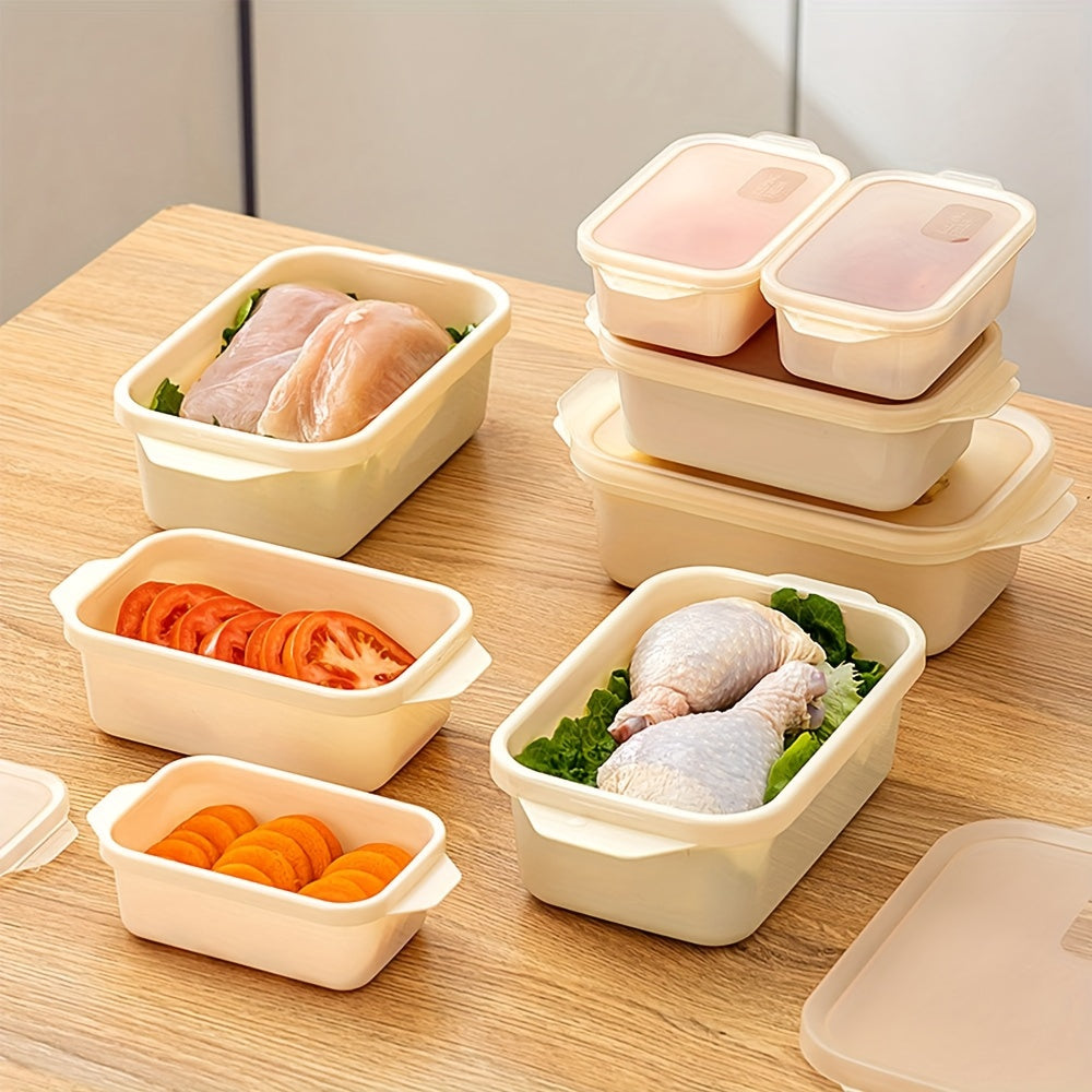 3psc Thickened Transparent Sealed Fresh-Keeping Box Rectangular Freezer Storage Container Plastic Microwave Food Grade Storage Box