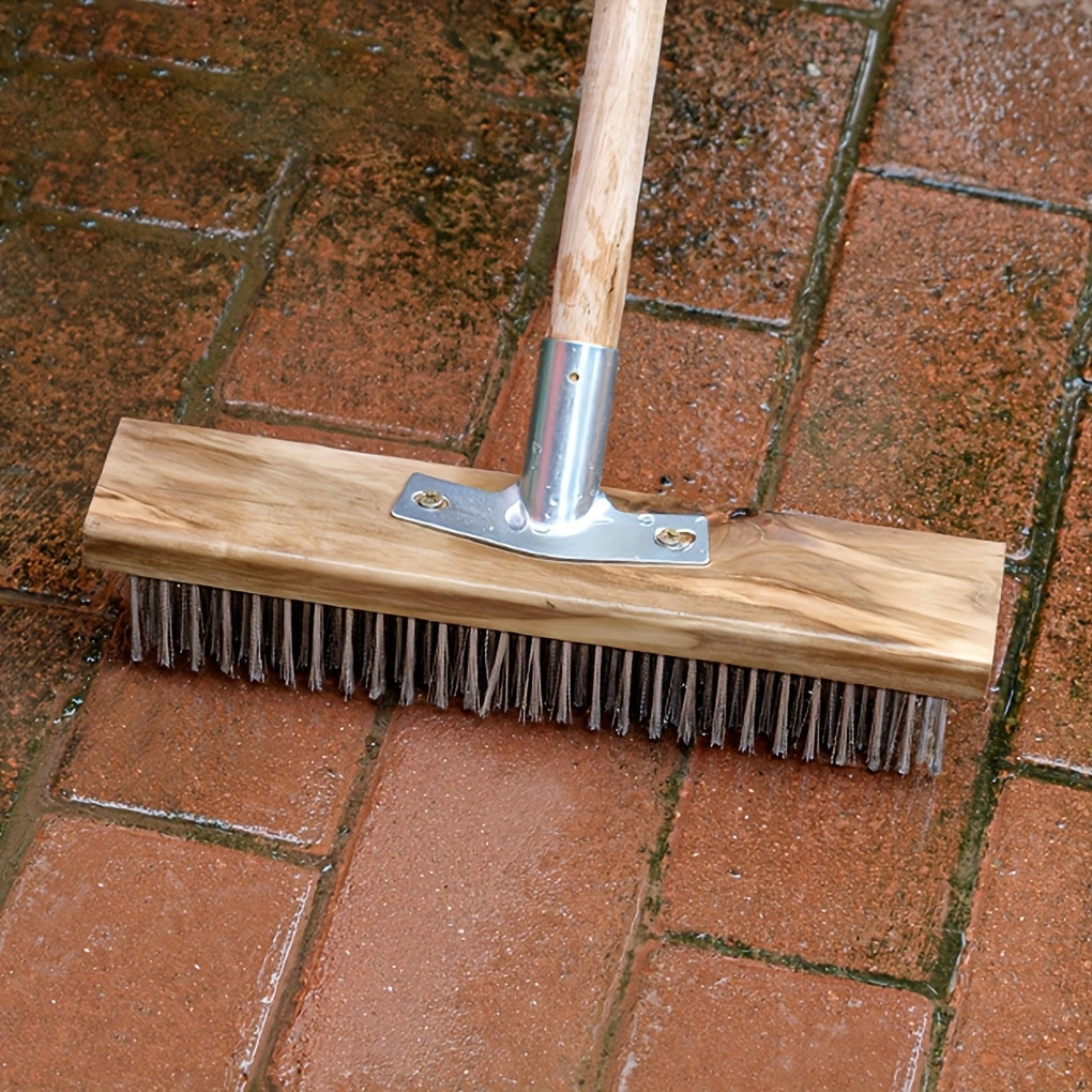 Heavy Duty Wire Floor Brush with Metal Bristles - Manual Cleaning Tool for Efficient Moss &amp; Debris Removal, Sturdy Iron Construction for Metal Surfaces &amp; Garden Cleaning, Durable Garden Cleaning Brush, Garden Cleaning Brush,