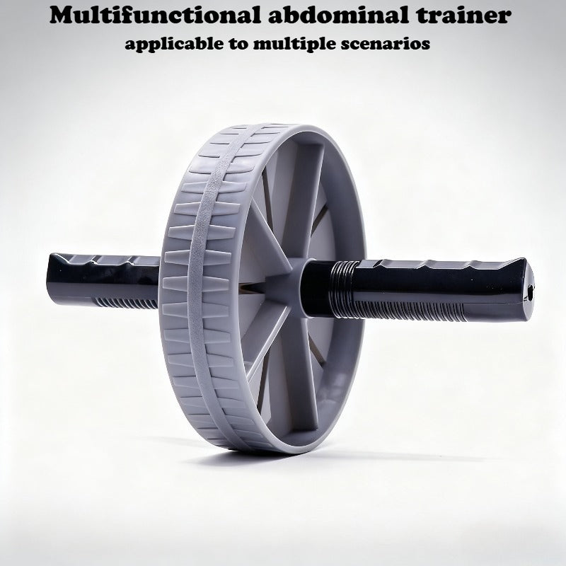 Roller abdominal efficace, design gris et noir, outil de fitness pour renforcer le core, entraîner les muscles et favoriser la perte de poids.