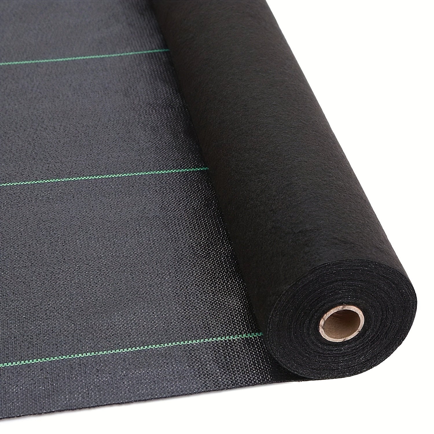 1 لفة من نسيج البولي بروبيلين الأسود غير المنسوج عالي التحمل، حاجز للأعشاب مع حواف خضراء مخيطة - حديقة متينة، رقعة خضراوات وأحواض زهور، نسيج مانع للضوء ونفاذ للماء لنمو صحي للنباتات، خضراوات