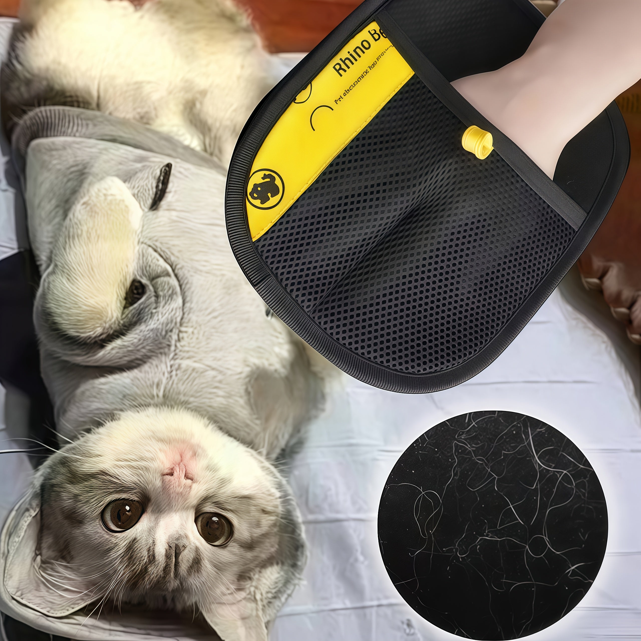 Gants de toilettage anti-statique pour animaux (1/2/3 pièces). Gants en polypropylène noir, efficaces pour éliminer les poils de chats et chiens. Accessoire tendance et durable.