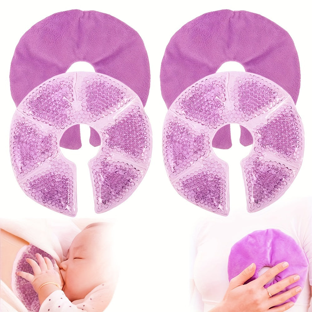 Lot de 2 compresses froides pour seins, gel rafraîchissant avec dos doux, essentiel pour l’allaitement.