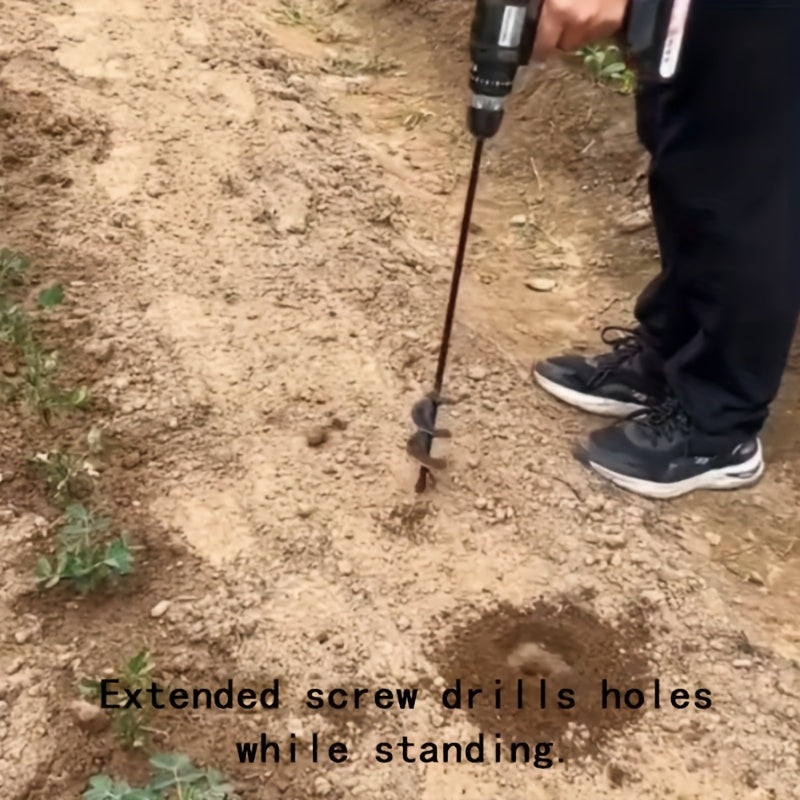 Heavy-Duty Spiral Drill Bit for Gardening &amp; Lawn Care - 3/8" Hex Shank, Sharp Blades, Ergonomic Handle, Multi-Size (3/4" to 2" Heads) for Digging, Sod, Weeding, Weed Removal, Garden Tool, Robust Construction, Durable Construc