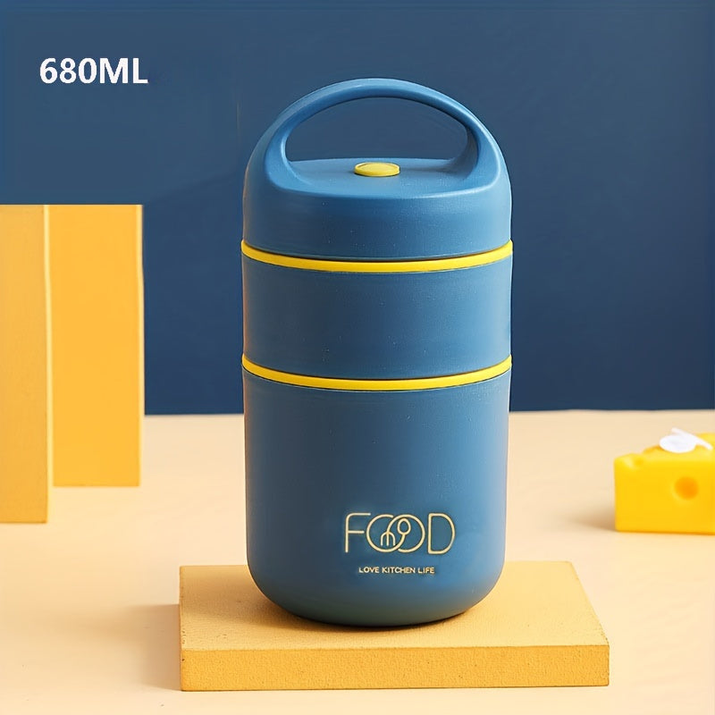 1pc Compact Thermal Lunch Box - Stainless Steel Soup Cup with Insulated Design, Portable Breakfast Container for Office, School, or Travel, Easy to Clean &amp; Hand Wash Only,back to school