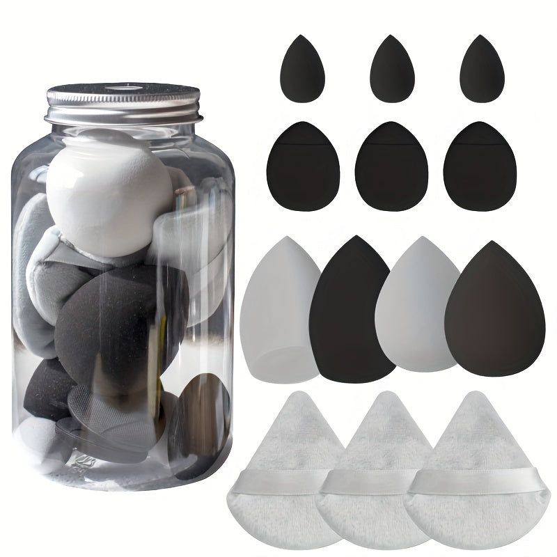 13Pcs Canned Makeup Sponge Duo, Beauty Sponges &amp; Powder Puffs, Super Soft Blender Makeup Sponge And Makeup Puff For Loose Powder Liquid - Gift Set