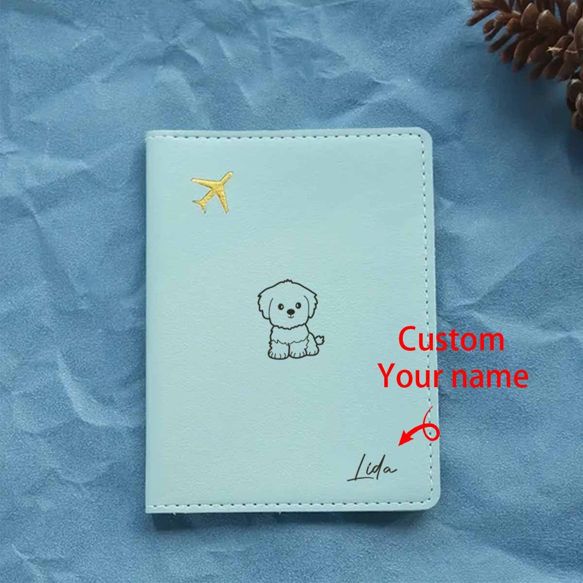 1pc of Personalized Passport Book Featuring a Stylish Dog Design, Along with a Minimalist Airplane Passport Tag, Perfect for Travel. This Fashionable Passport Holder Is Ideal for Business Trips And Organizing Travel Documents