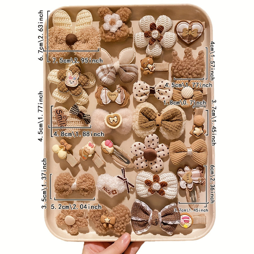 Set de 14 barrettes mignonnes, idéal pour filles, pratique pour voyages et coiffures quotidiennes.