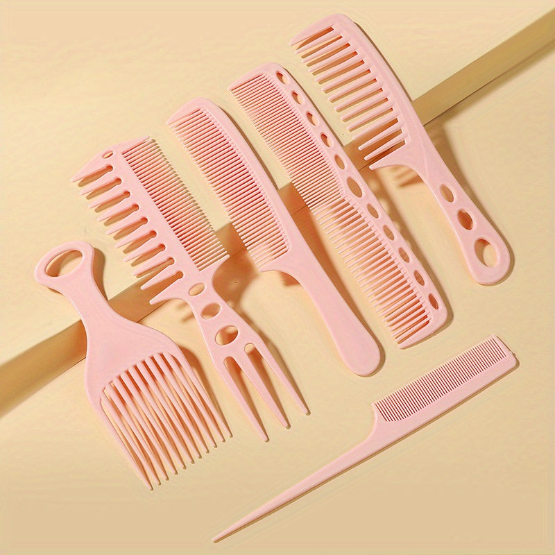 Set de 6 peignes anti-statiques, démêleurs portables, parfaits pour soins capillaires à domicile ou en salon de coiffure.