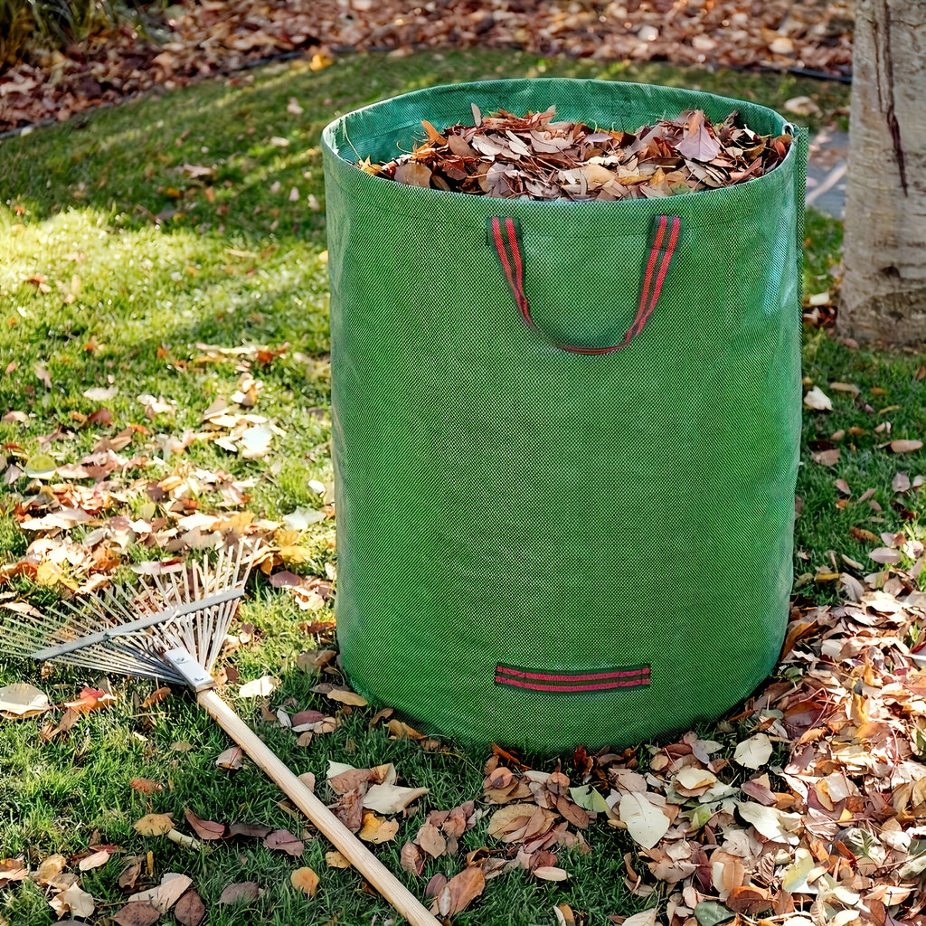 120L Outdoor Garden Leaf Collection Bag, Suitable for Lawns, Pools &amp; Yard Waste Laundry and Miscellaneous Items, Outdoor Leaf Bag, Garden Waste Bag with Lid, Reusable Garden Waste Bags, Heavy Duty Garden Bag, Gardening Bags,