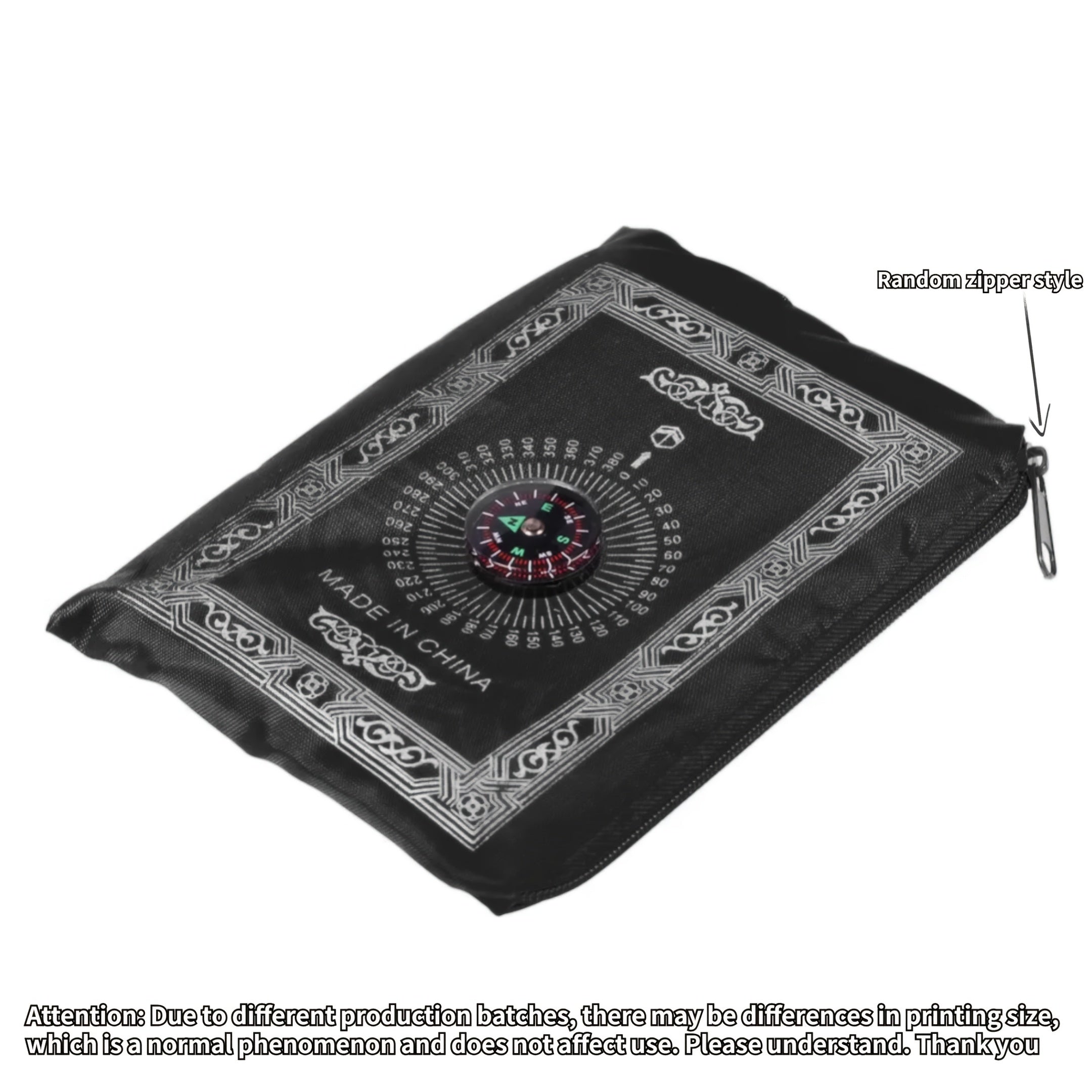 Tapis de prière musulman portable, boussole intégrée, design léger rouge, pratique pour voyage ou maison, cadeau traditionnel pour la prière.