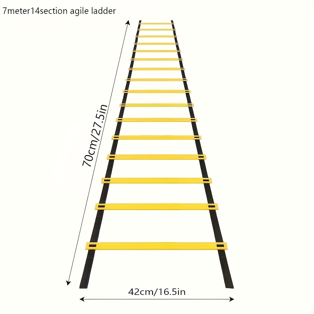 Agility Equipment 20-Step Ladder 10m/12-Step Ladder 6m/6-Step Ladder 3m Speed Ladder Training Ladder for Soccer, Speed, Rugby Fitness Foot Training