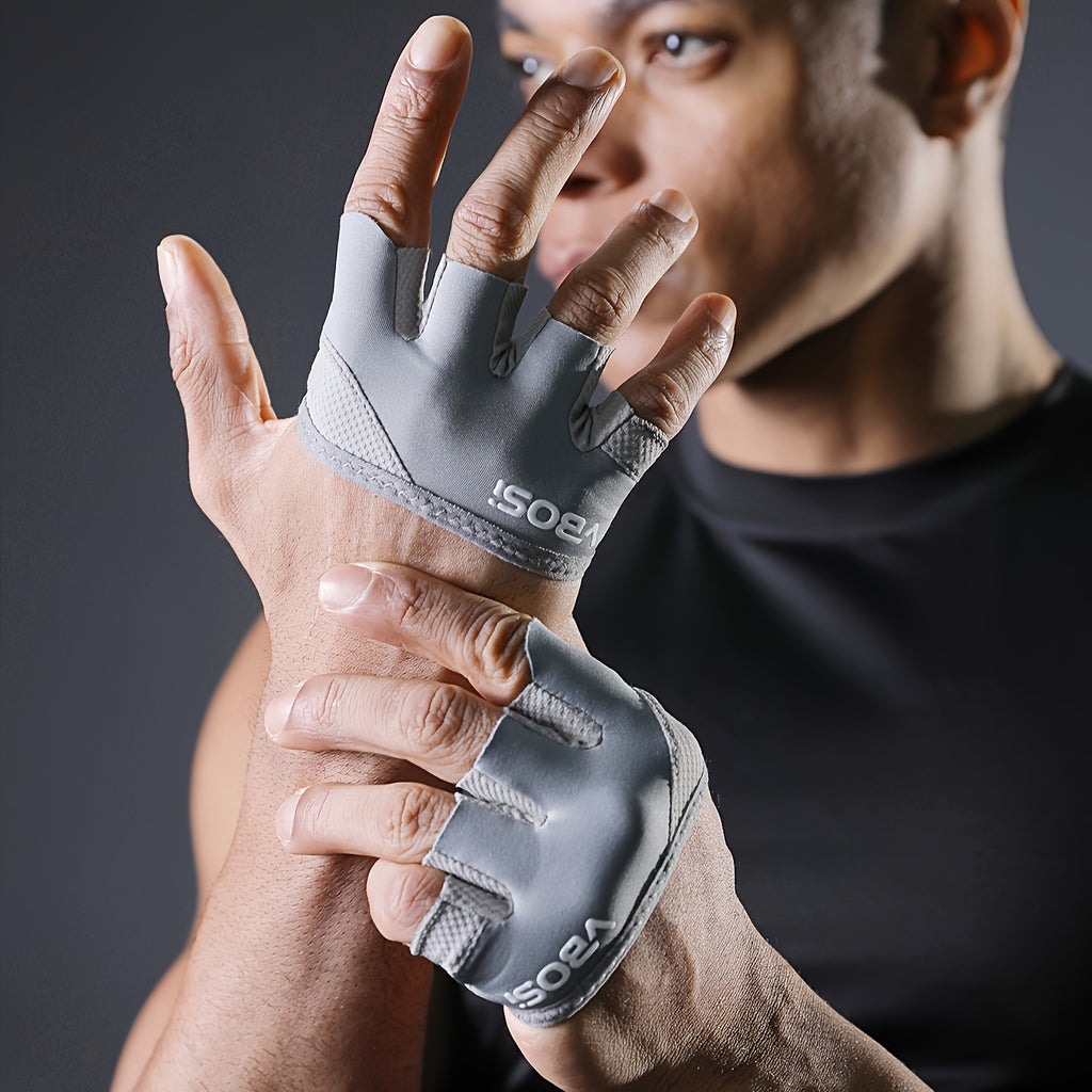 2pcs Unisex Half-Finger Fitness Gloves | Men And Women Four-finger Gloves, Non-slip Breathable Design with Quick-Dry Moisture-Wicking Fabric, Pull on Closure, Woven, Super Fiber Skin Material by