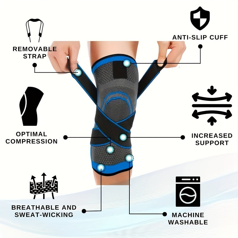 2-Pack Knee Support Braces With Adjustable Straps - Optima Arthritis Relief, Enhanced Comfort For Running, Cycling, AndExercise For Men & Women. Order A Size Up For Best Fit
