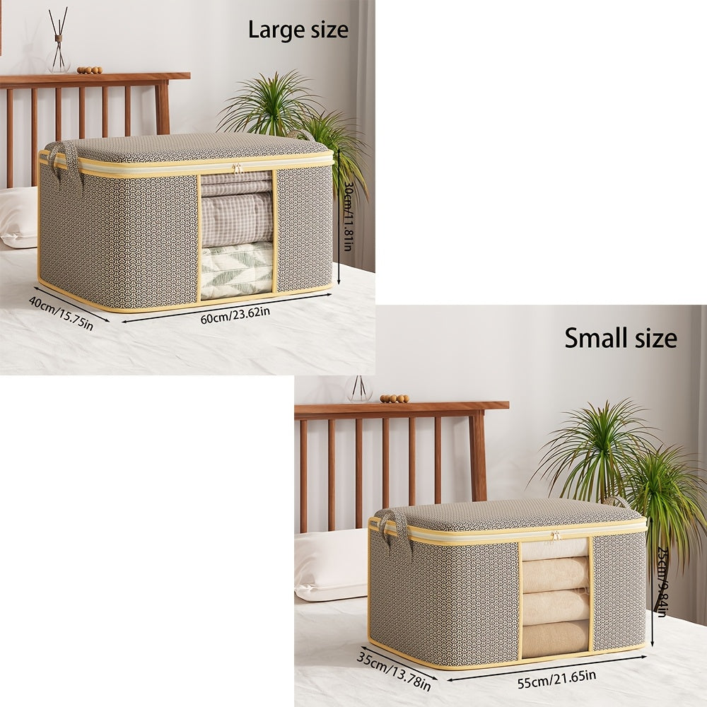 2pcs Heavy-Duty Storage Moving Bags | Quilt and Blanket Storage with Handles Set, Clear Window, Fabric Material, Contemporary Style, Multipurpose Use - TUZA, Under-Bed Storage