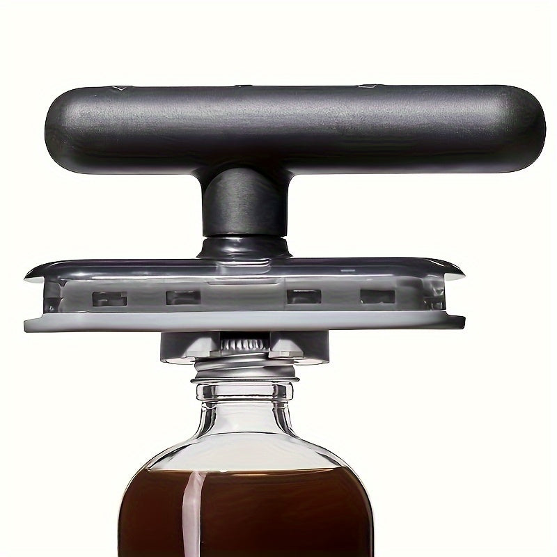 1pc Heavy-Duty Manual Lever-Style Jar &amp; Can Opener with One-Hand Operation, - Locking Mechanism - ABS Kitchen Opener Tool for Jars, Cans, Bottles - Portable, No Electricity/Power-Free for, Parties &amp; Seniors (Easy-Grip