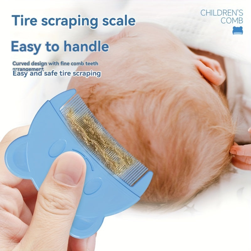 Peigne enfant en forme d’ours, doux pour le cuir chevelu, facile à démêler, sûr et coloré (rose, violet, vert, bleu).