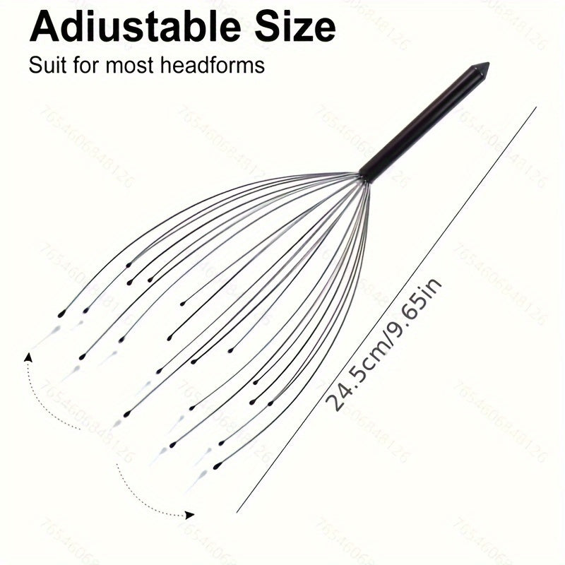 جهاز تدليك فروة الرأس المحمول بـ 20 إصبعًا - خدش رأس مريح بأطراف ناعمة مبطنة، متين وقابل للغسل للاسترخاء العميق والتخلص من التوتر والعناية المريحة بفروة الرأس، مثالي للرجال والنساء