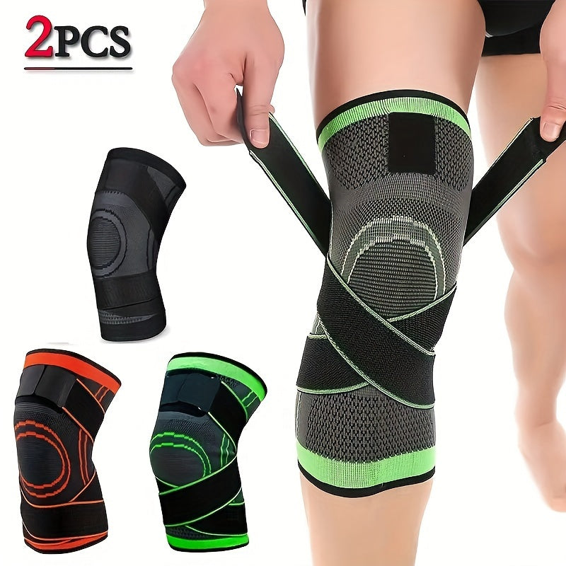2-Pack Knee Support Braces With Adjustable Straps - Optima Arthritis Relief, Enhanced Comfort For Running, Cycling, AndExercise For Men & Women. Order A Size Up For Best Fit