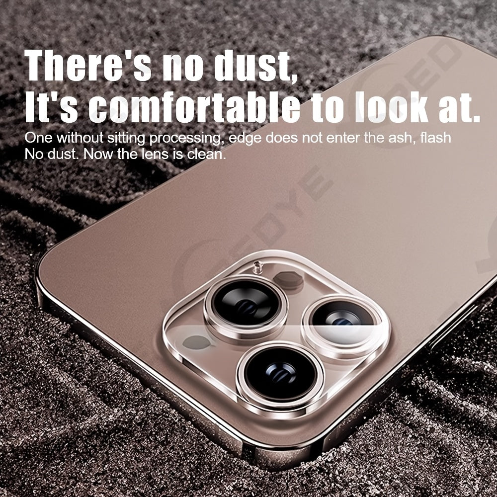 Lot de 6 Protecteurs d’Objectif XREDYE : Verre trempé, couverture complète pour caméra iPhone 11 à 16, finition brillante, compatible modèles Pro.
