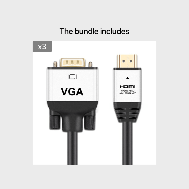 Câble convertisseur HDTV vers VGA 1080p, connecteurs mâles, convertit signal HDTV pour moniteurs, projecteurs ou PC, compatible vidéo haute définition.