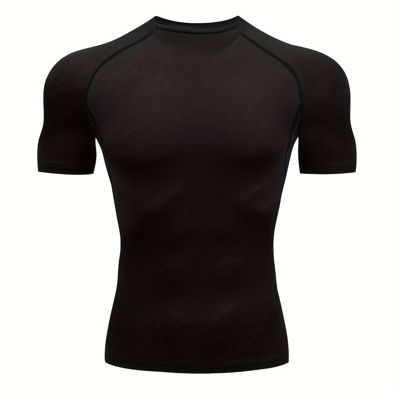 T-shirt de compression homme haute élasticité, respirant et séchage rapide, manches courtes, idéal pour le gym et activités extérieures.