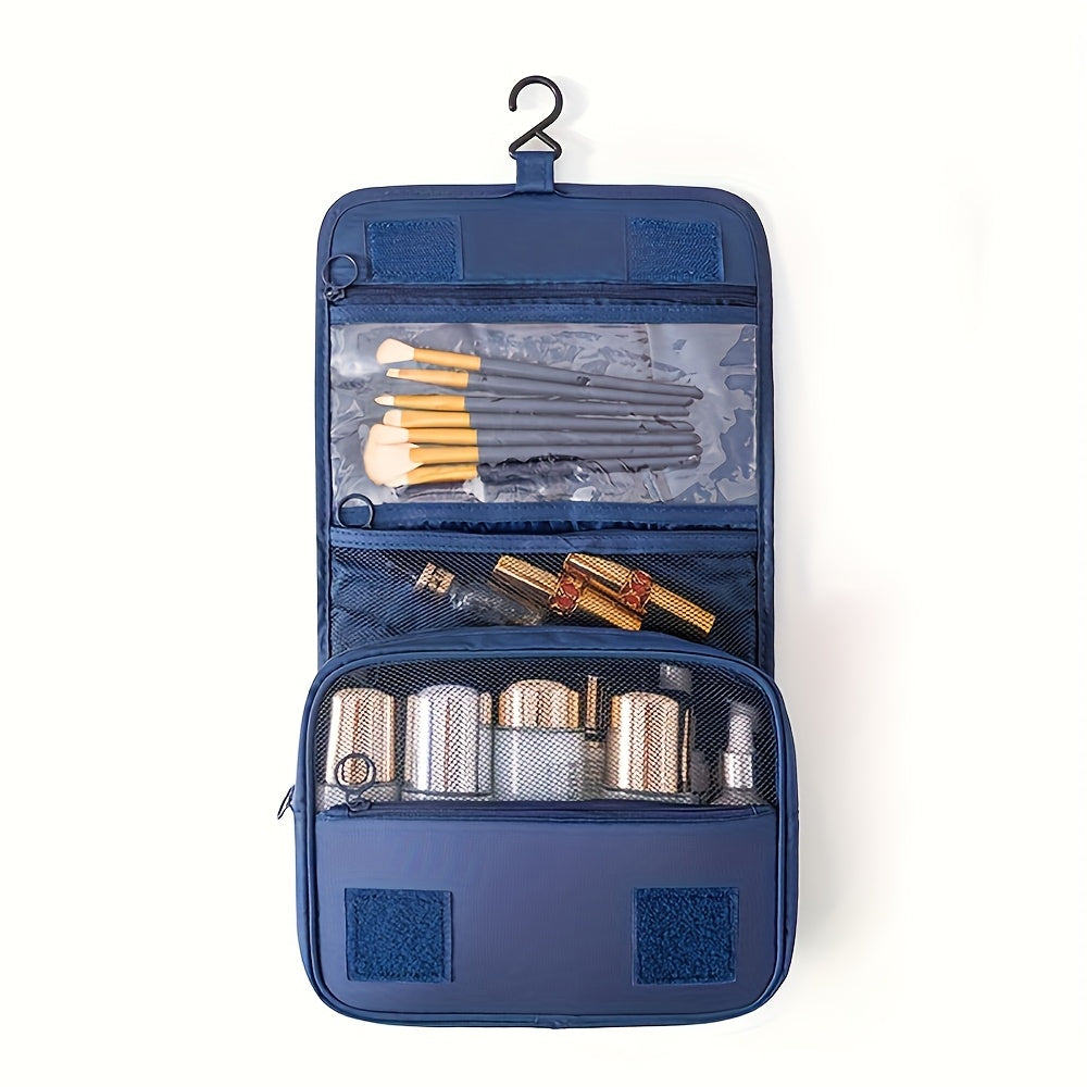 Large Capacity Travel Toiletry Organizer Bag - Heavy-Duty Twill Fabric Makeup Case with Hanging Hook, Zipper Closure, Spacious Interior for Women/Men, Gym, Business Trips - Lightweight &amp; Fade-Resistant Cosmetic Organizer, You